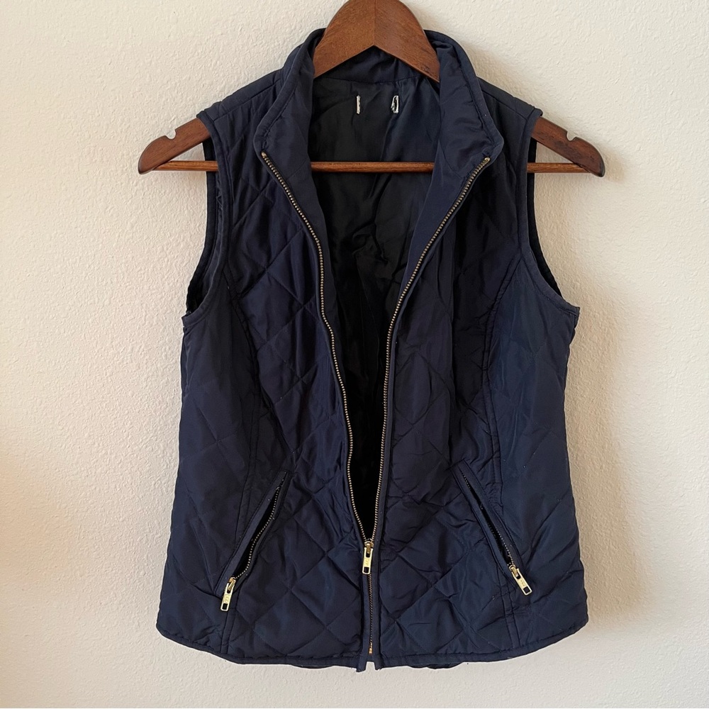 Modcloth Midnight Navy Blue Quilted Vest - Picture 2 of 4